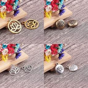 img 1 attached to 🌸 SUNNYCLUE 1 Box 60Pcs Mixed Style Lotus Flower Charms Pendants - Premium Crafting Supplies for DIY Jewelry Making