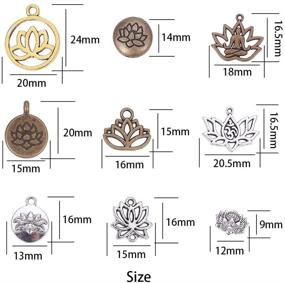 img 3 attached to 🌸 SUNNYCLUE 1 Box 60Pcs Mixed Style Lotus Flower Charms Pendants - Premium Crafting Supplies for DIY Jewelry Making