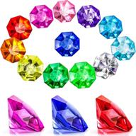 treasure hunt loot: 45-piece set of multicolored acrylic pirate gems for party favors and chest decorations - 25 carat large size logo