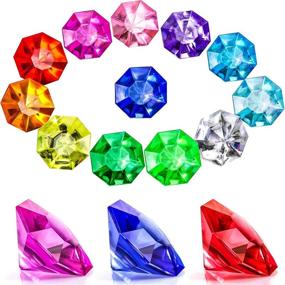 img 4 attached to Treasure Hunt Loot: 45-Piece Set of Multicolored Acrylic Pirate Gems for Party Favors and Chest Decorations - 25 Carat Large Size