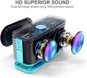 img 3 attached to Портативная беспроводная акустическая колонка DOSS SoundBox Plus: HD-звук, глубокие басы и 20 часов воспроизведения - идеальный компаньон для дома, отдыха и путешествий! (Тиффани-блю)