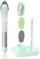 🧽 4-in-1 kitchen brush set with soap dispenser, holder, and hook - dish brush with 4 replacement heads for pot, pan, dishes, sink, and bathroom cleaning (green) logo