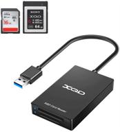 📸 rocketek usb 3.0 xqd/sd card reader - dual slot memory card reader with 5gbps super speed - compatible with sony g/m series, lexar 2933x/1400x usb mark xqd card - supports sd/sdhc cards - for windows/mac os logo