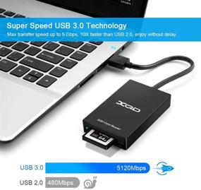 img 1 attached to 📸 Rocketek USB 3.0 XQD/SD Card Reader - Dual Slot Memory Card Reader with 5Gbps Super Speed - Compatible with Sony G/M Series, Lexar 2933x/1400x USB Mark XQD Card - Supports SD/SDHC Cards - for Windows/Mac OS