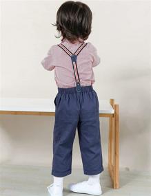 img 2 attached to A&amp;J DESIGN Baby Boys Gentleman Outfit Set: 3-Piece Suit Shirt, Suspender, and Pants