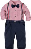 a&amp;j design baby boys gentleman outfit set: 3-piece suit shirt, suspender, and pants logo