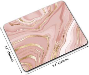 img 3 attached to Gold Marble Mouse Pad: Stylish Stripes Pattern Design, Anti-Slip Rubber Base, Perfect for Laptop and Wireless Mice