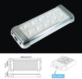 img 2 attached to 🚐 Lightronic 10.3" 6000K Cool White LED Interior Light Fixture for RV & Utility Vehicles: Low Power Draw, High Output, Wide Spread Beam