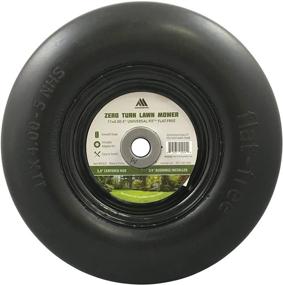 img 1 attached to 🪚 MARASTAR 00232-2pk 11x4.00-5 Flat Free Universal Fit Lawnmower Tire Assembly, 3.4" Centered Hub, 3/4" Bushing