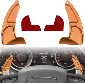 img 4 attached to Goupgo Steering Wheel Shift Paddle Extended Shifter Trim Cover Compatible With Dodge Challenger Charger Durango RT &Amp