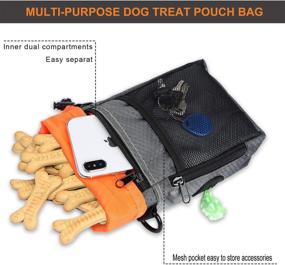 img 2 attached to OCSOSO Dog Training Treat Pouch with Reflective Shoulder Strap and Waist Belt, Poop 🐶 Bag Holder, Clicker, Whistle, Collapsible Feeder Bowl, and Waterproof Bag for Dog Food, Toys ...