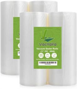 img 4 attached to VacYaYa 4 Pack - 11X50 Feet Rolls - BPA Free, Heavy Duty Food Saver Vacuum Sealer Bags for Sous Vide and Storage - Ideal for Vac Sealing