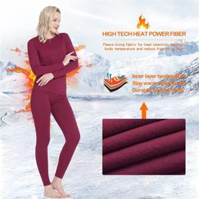 img 3 attached to 👚 Women's JTANIB Thermal Underwear Set - Fleece Lined Long Johns, Ultra Soft and Available in S-XXL Sizes