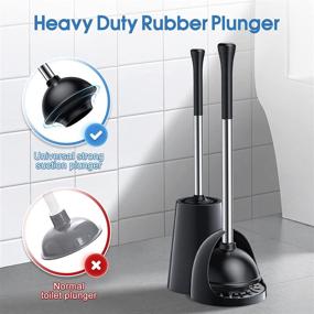 img 2 attached to 🚽 Hideaway Toilet Plunger Bowl Brush Combo: Elegant Scrubber Cleaner Caddy Set with Holder - Concealed Freestanding Accessories for Guest Bathroom Apartment