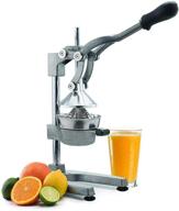 🍊 commercial-grade home citrus lever squeezer - manual fruit juicer for oranges, lemons, limes, grapefruits, and more - stainless steel and cast iron construction - non-skid suction cup base - 15 inch size - by vollum logo