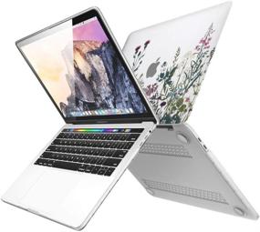 img 2 attached to 🌸 jvomk MacBook Air 13 inch Case 2020 2019 2018 Release A2179 A1932 with Retina Display: Herbal Flower White Design + Keyboard Cover for MacBook Air 13 with Touch ID