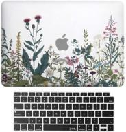 🌸 jvomk macbook air 13 inch case 2020 2019 2018 release a2179 a1932 with retina display: herbal flower white design + keyboard cover for macbook air 13 with touch id logo