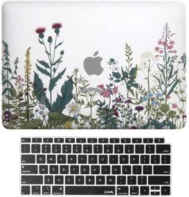 img 4 attached to 🌸 jvomk MacBook Air 13 inch Case 2020 2019 2018 Release A2179 A1932 with Retina Display: Herbal Flower White Design + Keyboard Cover for MacBook Air 13 with Touch ID