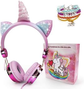 img 4 attached to 🎧 Наушники для детей Snow Abonci Unicorn с микрофоном - регулируемая оголовья, разъем 3,5 мм, звук высокой четкости вокруг уха для школы, дня рождения, вечеринки, Рождества - идеальные подарки с единорогом