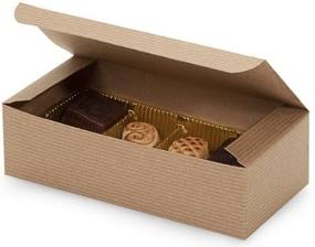 img 3 attached to 🎁 25 штук коричневые коробочки из крафт-бумаги для свадебных сладостей - 1 фунт, 7x3.375x2 дюйма