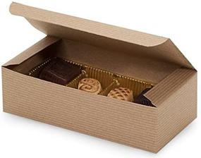 img 4 attached to 🎁 25 штук коричневые коробочки из крафт-бумаги для свадебных сладостей - 1 фунт, 7x3.375x2 дюйма