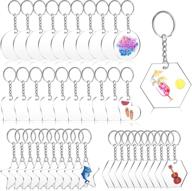 40-piece clear keychain blank set: acrylic blanks 🔑 with protective film, transparent charms for diy projects and crafts logo