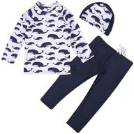 🏻 digirlsor kids boys two piece rash guard swimsuit set with cap: trendy sunsuit swimwear for 2-10 years logo