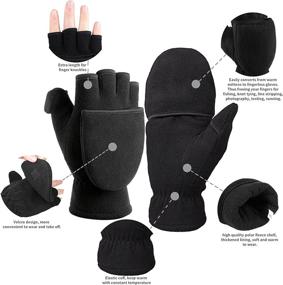img 3 attached to Warm Winter Convertible Gloves: Flip Top Mittens for Texting, Photographing, and Running - Men and Women