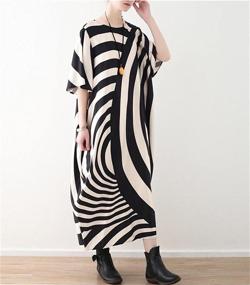 img 1 attached to 👗 YESNO JCT Women Long Loose Maxi Dress: Striped Sheer Bat-Wing Sleeve Style at its Finest