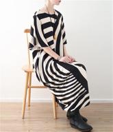 👗 yesno jct women long loose maxi dress: striped sheer bat-wing sleeve style at its finest logo