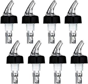 img 4 attached to 🍾 Enhanced Measured Bottle Pourer with Tail and Collar, Liquor Bottle Pourers Jigger Shot Pourer, 1 oz/ 30 ml (Black and Clear, Pack of 8)