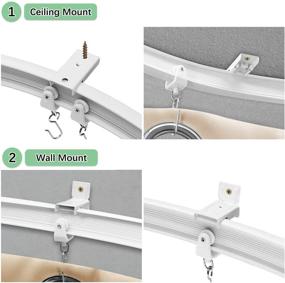 img 1 attached to Refrze Ceiling Curtain Track - Curved Ceiling Mount for Room Divider, Curtains, RV - L, U, and Bay Windows (8ft)