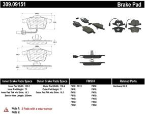 img 4 attached to 🚗 Улучшенный комплект тормозных колодок StopTech 309.09151 Sport с шайбами и крепежными элементами для улучшенной производительности.