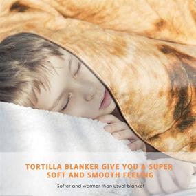 img 3 attached to Novelty Tortilla Blanket, Burrito Wrap Blanket for Family & Friends - Unique Gift Idea for Kids and Loved Ones (60 Inches)