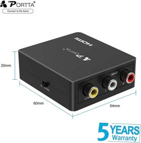 img 3 attached to 🔌 Portta 3RCA Composite CVBS AV to HDMI Video Audio Converter Adapter Box - Mini, HDMI Scaler 1080P Support for TV/PC/PS3/Blu-ray DVD, Black