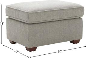 img 1 attached to 🪑 Light Grey 30-inch Rivet Andrews Contemporary Ottoman by Amazon Brand