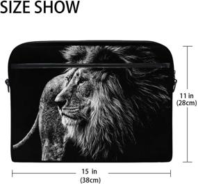 img 3 attached to 🦁 ALAZA Lion Print Laptop Case: Crossbody Briefcase for MacBook Air, Pro, Surface, Dell, ASUS, HP, Lenovo - 14-15.4 inch Protection with Portable Convertible Design