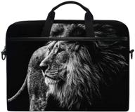 🦁 alaza lion print laptop case: crossbody briefcase for macbook air, pro, surface, dell, asus, hp, lenovo - 14-15.4 inch protection with portable convertible design logo