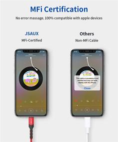 img 1 attached to 🔴 JSAUX адаптер Lightning к 3.5 мм [с сертификацией Apple MFi] - адаптер для наушников iPhone для iPhone 13/12 Мини/12 Про/11/11 Про/11 Про Max/SE/X XR XS 8 7 - Красный.