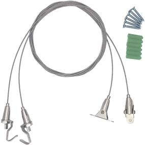 img 2 attached to 🖼️ Chris.W 2Pack Art Gallery Ceiling Mount Picture Hanging System Kit: Adjustable Hooks, 2M Stainless Steel Wire, Heavy Duty Frame Picture Photo Mirror Hanging Solution