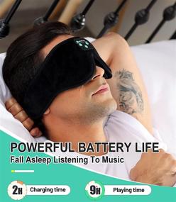 img 2 attached to 🎧 Бодлаб 3D Маска для сна с Bluetooth наушниками для сна - ультра-тонкие стерео-динамики HD, регулируемый и стирать дизайн для боковых спящих, воздушных путешествий, йоги, медитации, отпуска