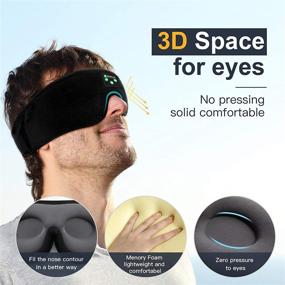 img 1 attached to 🎧 Boodlab 3D Sleep Eye Mask with Bluetooth Sleep Headphones - Ultra-Thin HD Stereo Speakers, Adjustable & Washable Design for Side Sleepers, Air Travel, Yoga, Meditation, Holiday