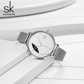 img 1 attached to ⌚ Стильные часы для дам SHENGKE: нержавеющая стальная сетчатый ремешок, японский кварцевый механизм, водонепроницаемые - идеально подходят для женщин!