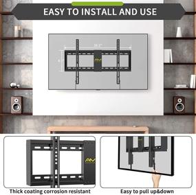 img 3 attached to 📺 Space-Saving Fixed TV Wall Mount Bracket: Flush, Low Profile Design for 32-82 Inch Flat Screen TVs, 132 LBS Capacity, VESA 600x400mm, fits 16"/18"/24" Studs, Ideal for LED OLED LCD