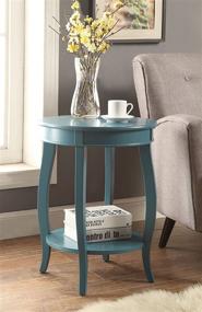 img 1 attached to 🪑 ACME Furniture 82790 Aberta Teal Side Table: Sleek Design & Versatility in One Size