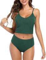 👙 himiss women's ribbed tankini swimsuits: trendy sporty two-piece bathing suits with shorts logo