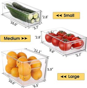 img 3 attached to 🧺 Clear Stackable Fridge Organizer Bins - 6-Pack Plastic Storage Set for Refrigerator, Freezer, and Pantry - BPA Free