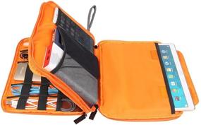 img 2 attached to 👝 Универсальная сумка для хранения для путешествий с двумя слоями - Серый и Оранжевый от BUBM: Идеально подходит для электронных аксессуаров, USB-кабелей и многого другого!