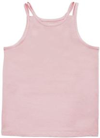 img 3 attached to 👚 Kid Nation Girls Soft Cotton Sleeveless Tank Tops: 2-Pack Crewneck Camis for Ages 4-12