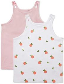 img 4 attached to 👚 Kid Nation Girls Soft Cotton Sleeveless Tank Tops: 2-Pack Crewneck Camis for Ages 4-12